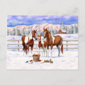 Chestnut pinto sorrel schildert kwart paarden in s briefkaart (Voorkant)