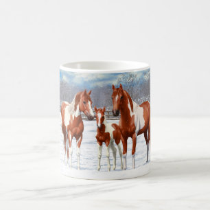 Chestnut pinto sorrel schildert kwart paarden in s koffiemok