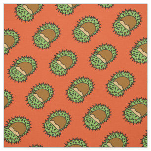 Chestnut Sinaasappel Herfst Patroon Stof