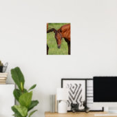 Chestnut Warmblood Foal with Tail on Head Poster (Thuiskantoor)