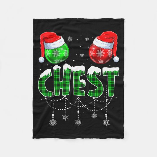 Chestnuts Matching Family Funny Chest Nuts Christm Fleece Deken (Voorkant)