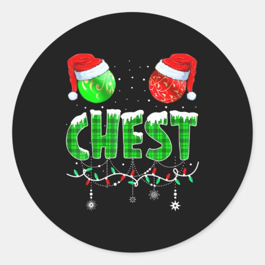 Chestnuts Matching Family Funny Chest Nuts Christm Ronde Sticker (Voorkant)