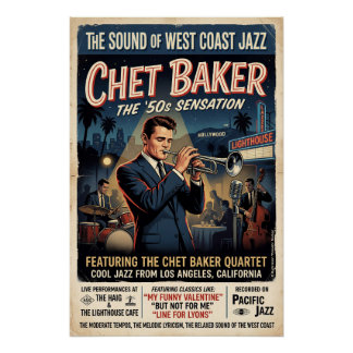 Chet Baker 1950 Perfect Poster