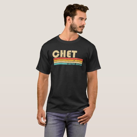 CHET Name Personalized Funny Retro Birthda T-shirt (Voorkant volledig)