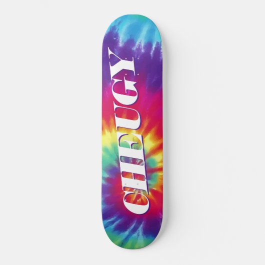 Cheugy Rainbow Tie Dye Skateboard (Voorkant)