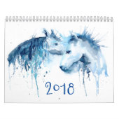 Cheval 2018 d'aquarelle de calendrier (Protection)