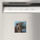 Cheval à crinière soufflée au vent : magnet (In Situ (Lave-vaisselle))