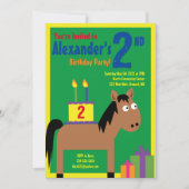 Cheval Animal Enfant's Birthday Party Invitations (Devant)