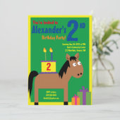 Cheval Animal Enfant's Birthday Party Invitations (Debout devant)