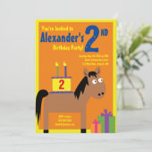 Cheval Animal Enfant's Birthday Party Invitations (Debout devant)