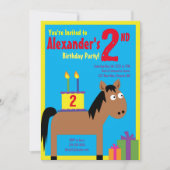 Cheval Animal Enfant's Birthday Party Invitations (Devant)