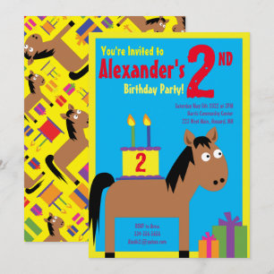 Cheval Animal Enfant's Birthday Party Invitations