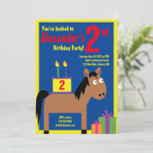 Cheval Animal Enfant's Birthday Party Invitations (Debout devant)