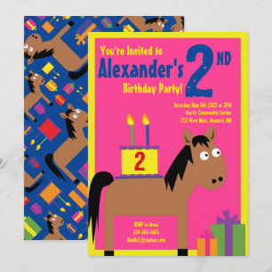 Cheval Animal Enfant's Birthday Party Invitations