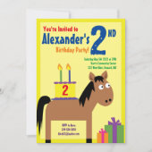 Cheval Animal Enfant's Birthday Party Invitations (Devant)
