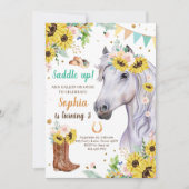 Cheval Anniversaire Invitation fille fille Fille d (Devant)