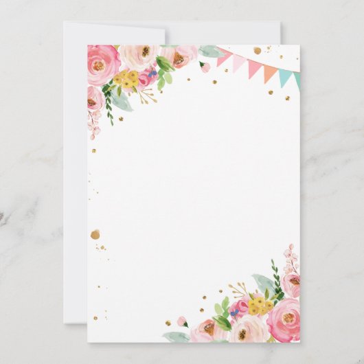 Cheval Anniversaire Invitation fille fille fille r (Dos)