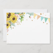 Cheval Anniversaire Invitation Fille Sunflowers Po (Dos)
