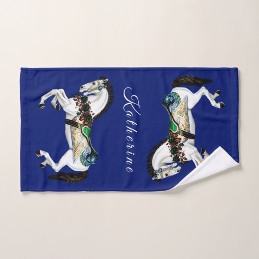 Cheval assez blanc de carrousel (Serviette à main)
