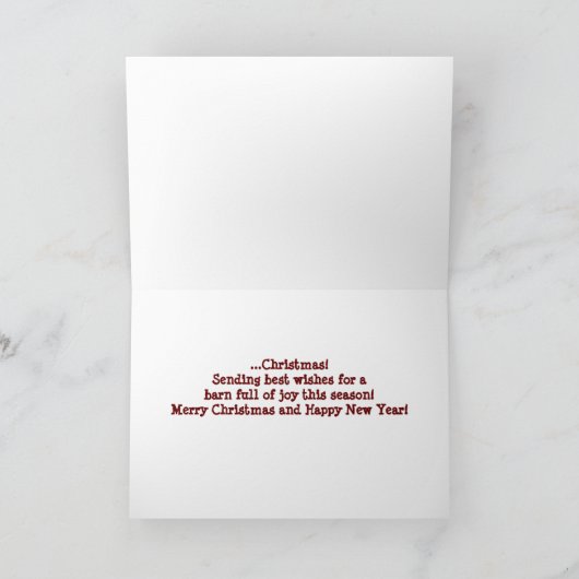 Cheval Avec Carte de Noël Wreath (Intérieur)