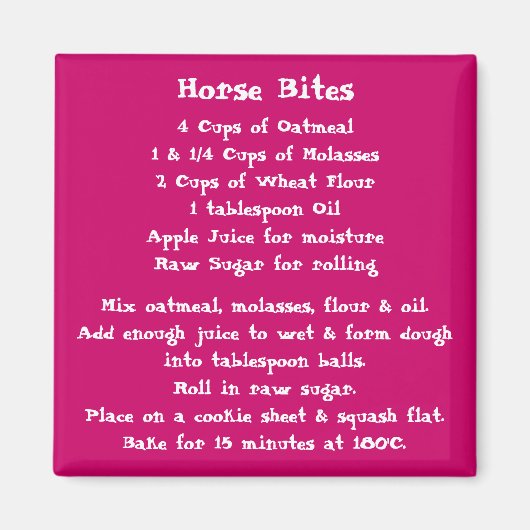 Cheval Bites Recette couleur aimant (Devant)