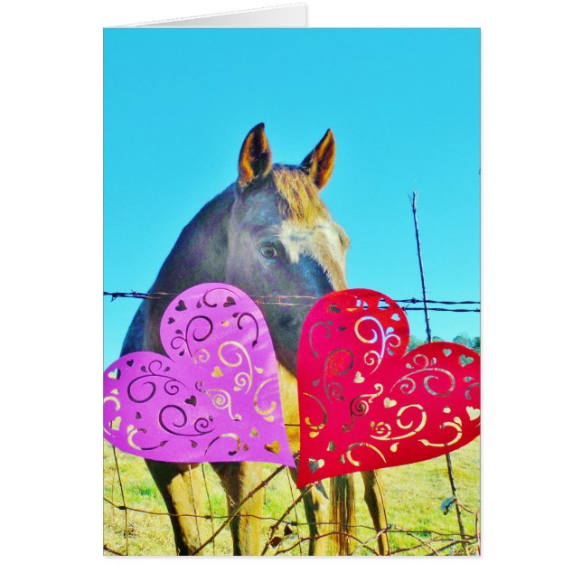 Cheval blanc et Brown Valentine Coeurs (Devant)