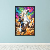 Cheval blanc expressionniste abstrait sur toile (Insitu (Plancher de Bois))