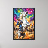 Cheval blanc expressionniste abstrait sur toile (Recto)