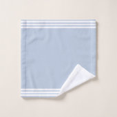 Cheval blanc personnalisé et trois bandes sur bleu (Gant de toilette)