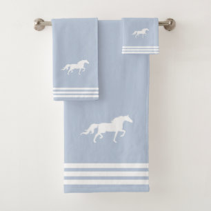 Cheval blanc personnalisé et trois bandes sur fond