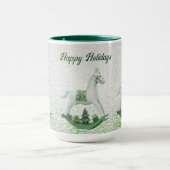 Cheval blanc Rocse Green Christmas Holiday Mug (Centre)