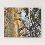 Cheval blanc sur le terrain 500 Piece Puzzle (Horizontal)