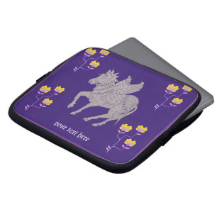 Cheval blanc violet avec ailes Sac électronique