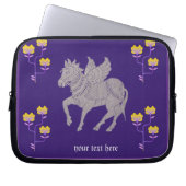 Cheval blanc violet avec ailes Sac électronique (Devant)