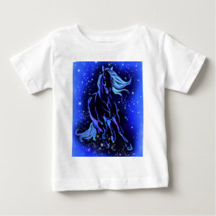 Cheval Bleu Courir Baby T-Shirt Cadeau Starry Nuit