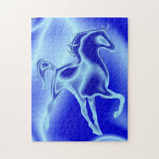 Cheval bleu Jigsaw Puzzle cadeau (Vertical)