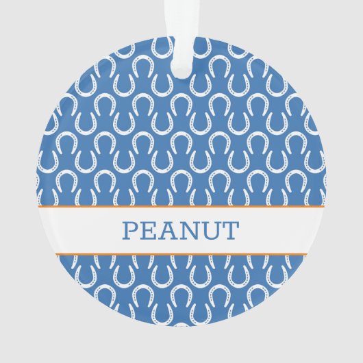 Cheval Bleu NOM Animaux de compagnie Photo Keepsak (dos)