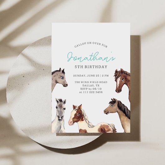 Cheval Boho Cowboy Invitation d'anniversaire