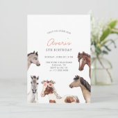 Cheval Boho Cowgirl Anniversaire Invitation (Debout devant)