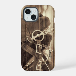 Cheval Bois Rustique Western Vintage Sépia