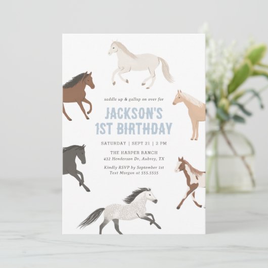 Cheval Boy Invitation Anniversaire (Debout devant)