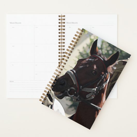Cheval Brown Stylisé Smiling Head Sketch (Devant avec enveloppe)
