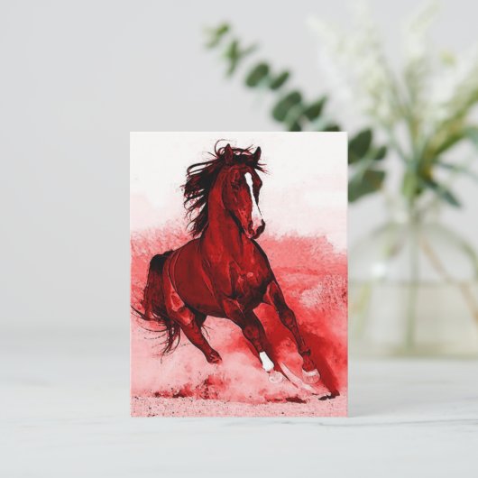 Cheval Browny Red Artwork Carte postale (Debout devant)