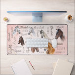 Cheval cadeaux thématiques nom personnalisé<br><div class="desc">Cheval cadeaux à thème nom personnalisé cheval portrait portrait de bureau mat,  de beaux cadeaux pour les filles amoureuses de cheval</div>