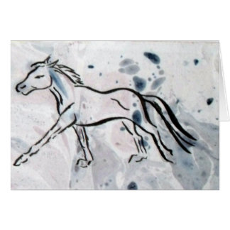 Cheval Cantering sur Arrière - plan marbré