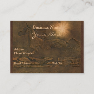 Cheval cantonné en cuir Faux sur carte en cuir