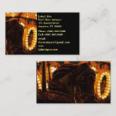 Cheval captivant de carrousel au CARTE DE VISITE (Devant / Derrière)