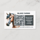 Cheval Cartes de visite avec code QR (Devant)
