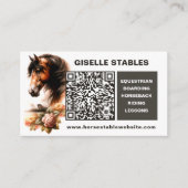 Cheval Cartes de visite avec code QR (Devant)