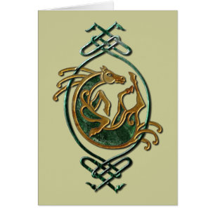 Cheval celtique Knotwork - pierre
